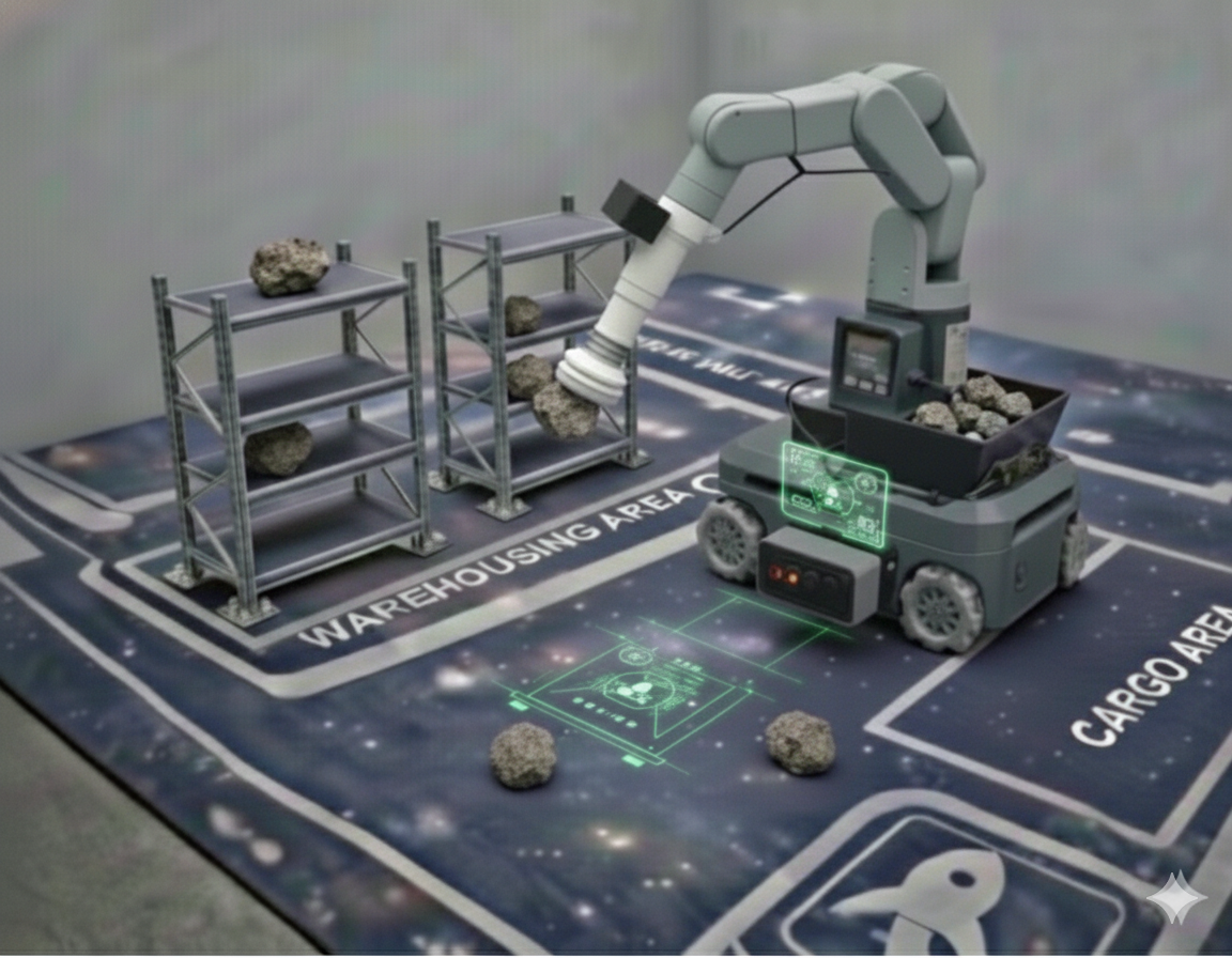 Placing meteorite into rover bay