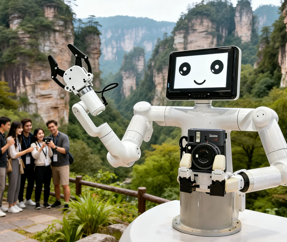 Robot exhibition photo service